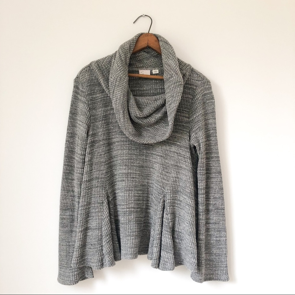 Anthropologie Postmark Maurisa Gray Long Sleeve Swingy Top